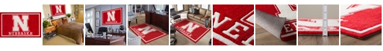 Luxury Sports Rugs Nebraska Colnb Red 5' x 7'6" Area Rug